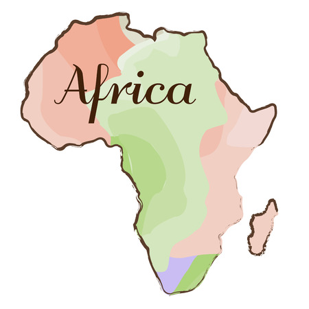 Isolated map of Africa on a white background, Vector illustrationのイラスト素材