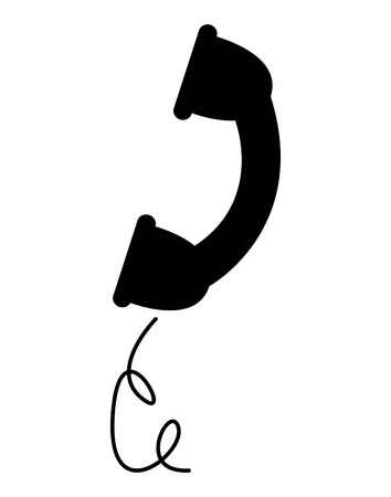 Isolated silhouette of a retro telephone, Vector illustrationのイラスト素材