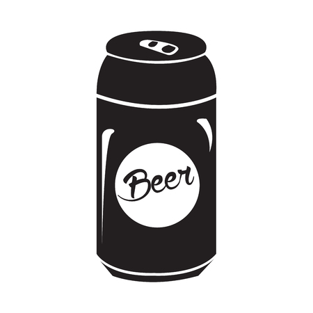 Isolated silhouette of a beer can, Vector illustrationのイラスト素材