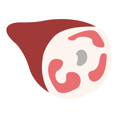 Isolated ham on a white background, Vector illustrationのイラスト素材