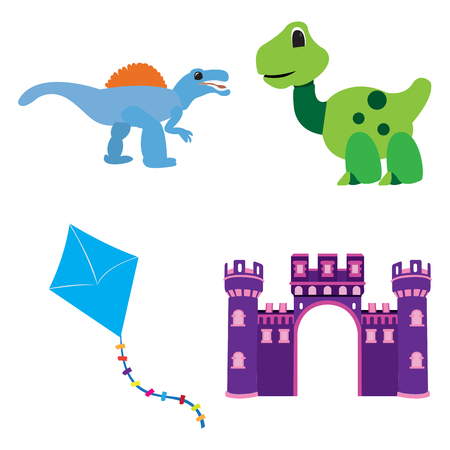 Set of toys on a white background, Vector illustrationのイラスト素材