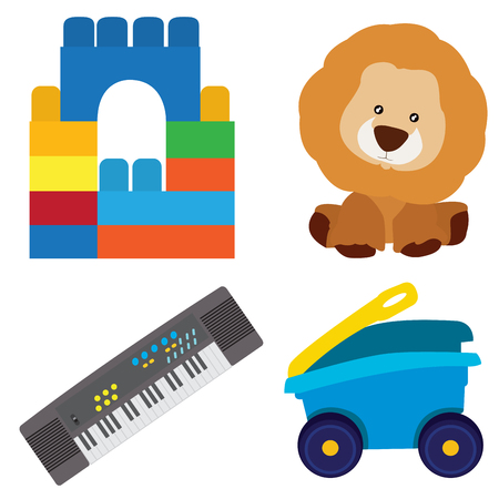 Set of toys on a white background, Vector illustrationのイラスト素材