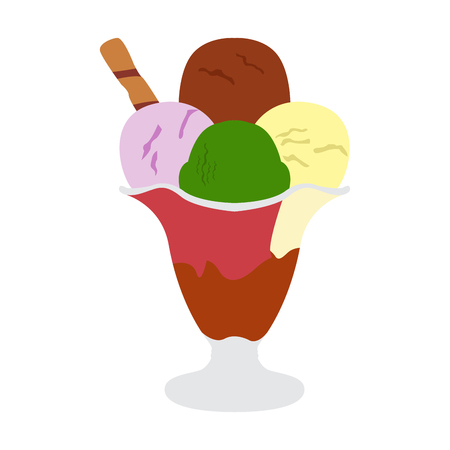 Isolated ice cream icon on a white backgrond, Vector illustrationのイラスト素材