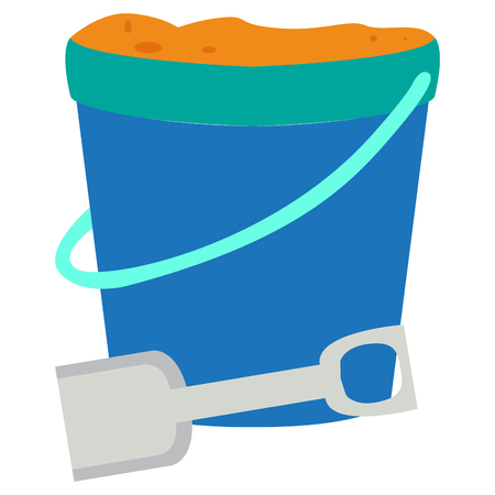 Isolated sand bucket and a shovel, Vector illustrationのイラスト素材