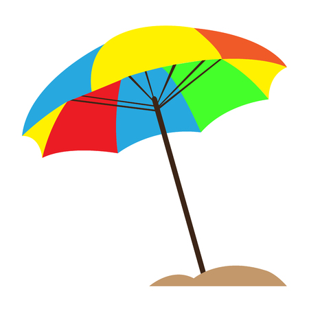 Isolated sand umbrella on a white background, Vector illustrationのイラスト素材