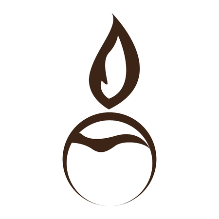 Isolated outline of a spa candle, Vector illustrationのイラスト素材
