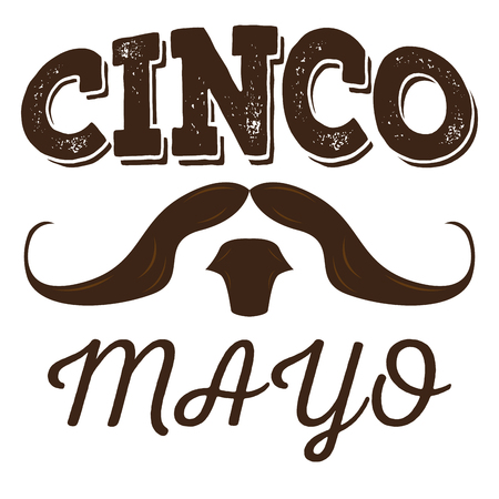 Isolated mustache, a beard and text, Cinco de mayo vector illustrationのイラスト素材