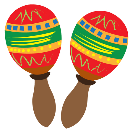 Isolated pair of maracas on a white background, Vector illustrationのイラスト素材