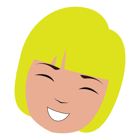 Isolated happy avatar of a woman, Vector illustrationのイラスト素材