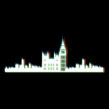 Isolated white cityscape of London, Vector illustrationのイラスト素材