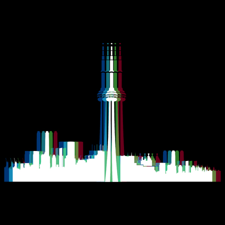 Isolated white cityscape of Toronto, Vector illustrationのイラスト素材