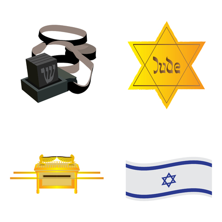 Set of traditional jewish related objects, Vector illustrationのイラスト素材