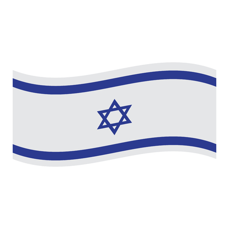Isolated flag of Israel on a white background, Vector illustrationのイラスト素材