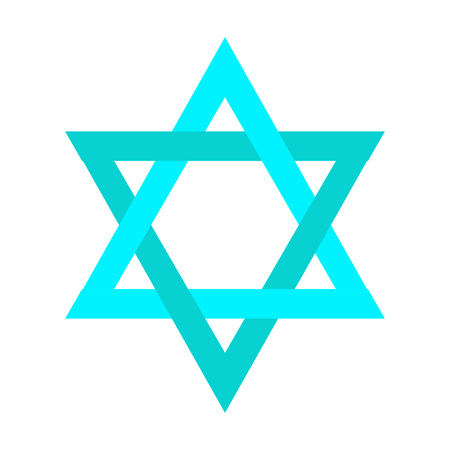 Isolated traditional blue jewish star, Vector illustrationのイラスト素材