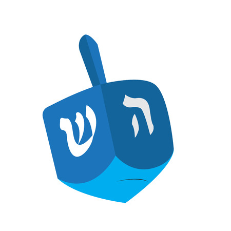 Isolated traditional jewish dreidel on a white backgrond,, Vector illustrationのイラスト素材