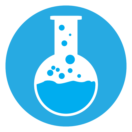 Isolated laboratory object on a blue button, Vector illustrationのイラスト素材