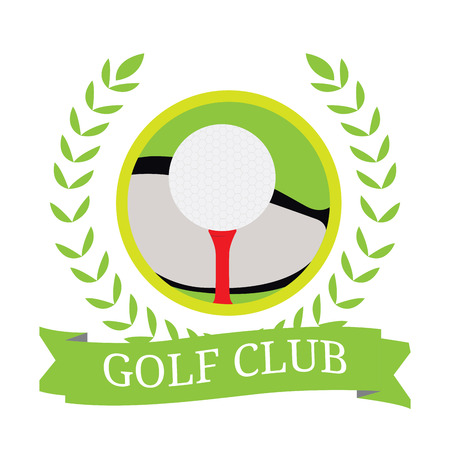Isolated golf emblem with a ribbon, Vector illustrationのイラスト素材