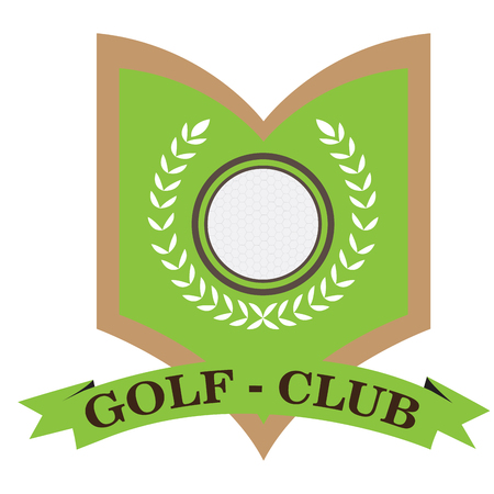 Isolated golf emblem with a ribbon, Vector illustrationのイラスト素材