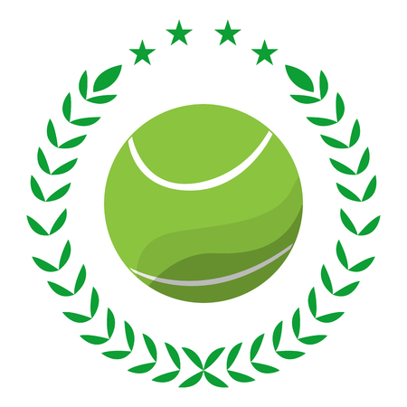 Isolated tennis emblem with a laurel wreath, Vector illustrationのイラスト素材