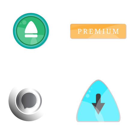 Set of web buttons on a white background, Vector illustrationのイラスト素材