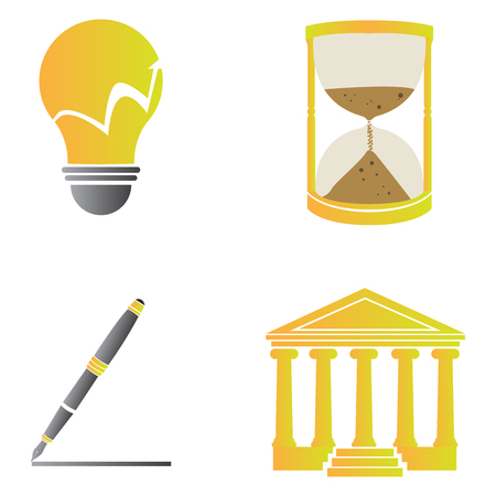 Set of business icons on a white background, Vector illustrationのイラスト素材