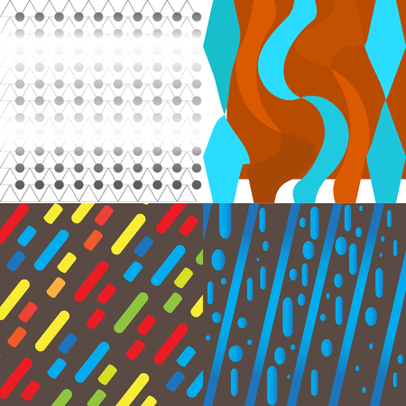 Set of textured backgrounds with different patterns, Vector illustrationのイラスト素材