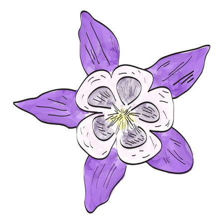 Isolated outline of a flower, Vector illustrationのイラスト素材