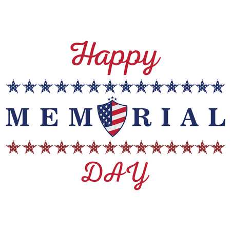 Isolated memorial day label on a white background, Vector illustrationのイラスト素材