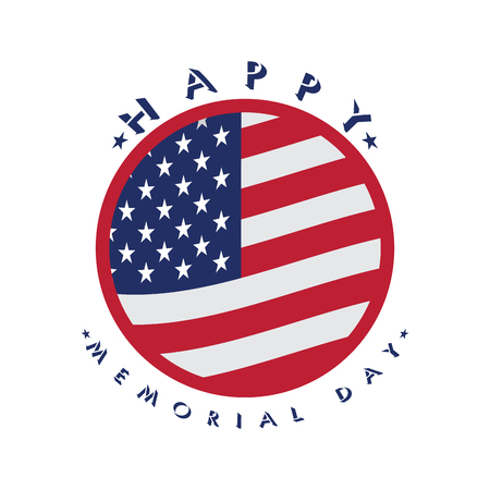 Isolated memorial day emblem on a white background, Vector illustrationのイラスト素材