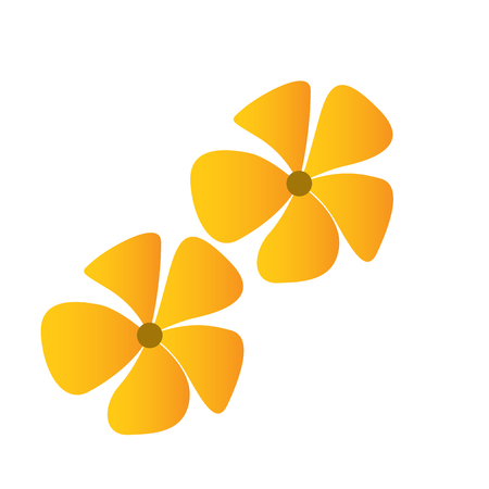 Isolated pair of colored flowers on a white background, Vector illustrationのイラスト素材