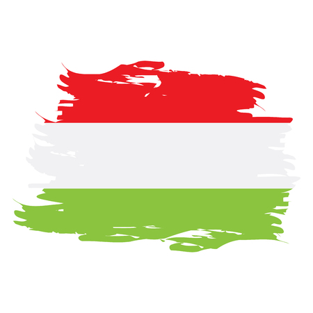 Isolated grunge textured Hungarian flag, Vector illustrationのイラスト素材