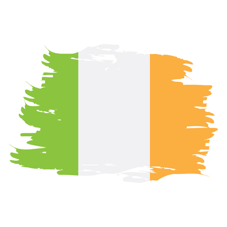 Isolated grunge textured Irish flag, Vector illustrationのイラスト素材