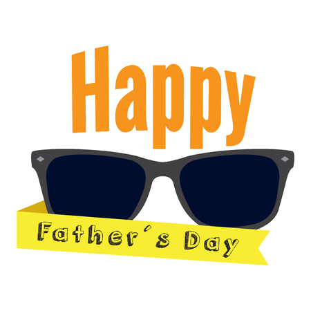 Isolated sunglasses and a ribbon, Father Day vector illustrationのイラスト素材