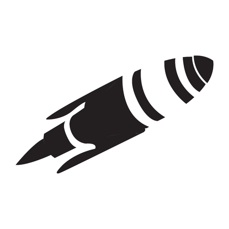 Isolated silhouette of a rocket, Vector illustrationのイラスト素材