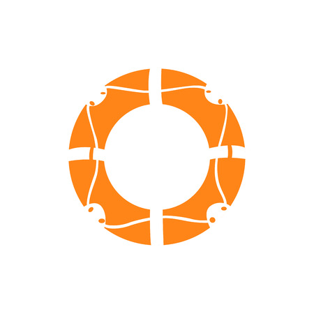 Isolated lifesaver silhouette on a white background, Vector illustrationのイラスト素材