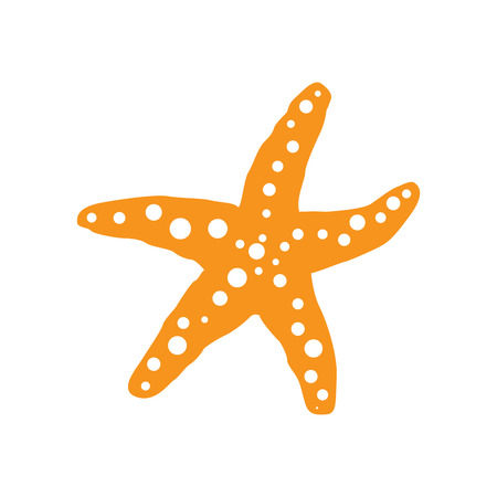 Isolated silhouette of a starfish, Vector illustrationのイラスト素材