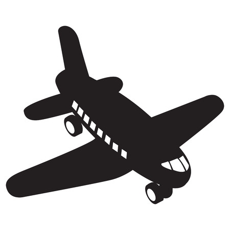 Isolated silhouette of an airplane toy, Vector illustrationのイラスト素材