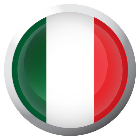 Isolated flag of Italy on a button, Vector illustrationのイラスト素材