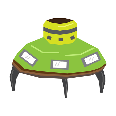 Isolated geometric ufo toy on a white background, Vector illustrationのイラスト素材