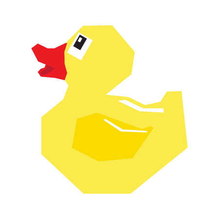 Isolated geometric rubber duck on a white background, Vector illustrationのイラスト素材