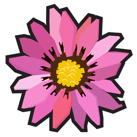 Isolated geometric flower on a white background, Vector illustrationのイラスト素材