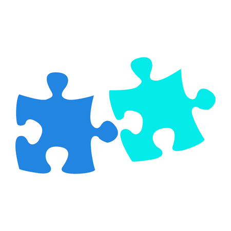 Isolated pair of puzzle pieces, Vector illustrationのイラスト素材