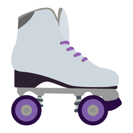 Isolated roller skate on a white background, Vector illustrationのイラスト素材