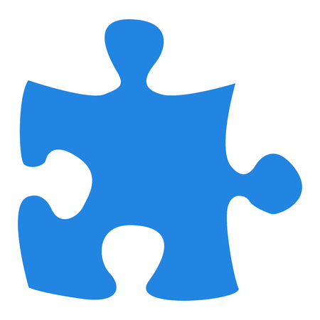 Isolated piece of puzzle on a white background, Vector illustrationのイラスト素材