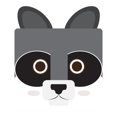 Isolated face of a raccoon, Vector illustrationのイラスト素材