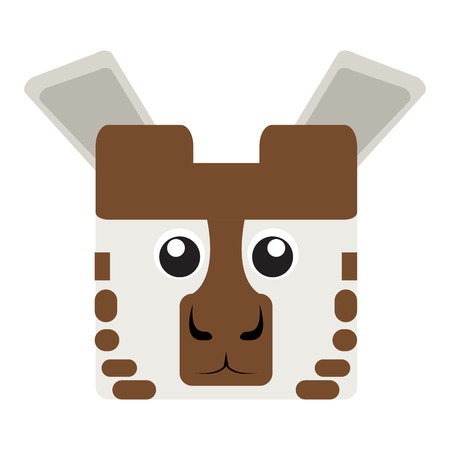 Isolated face of a giraffe, Vector illustrationのイラスト素材