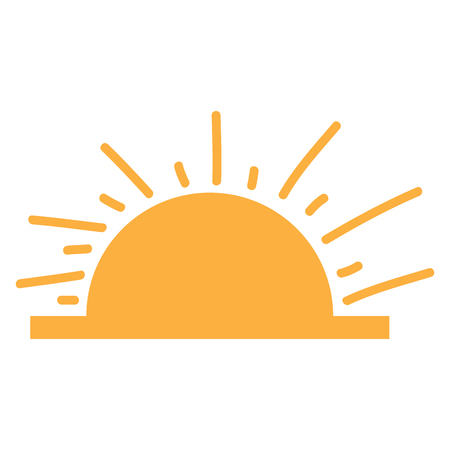 Isolated sun icon on a white background, Vector illustrationのイラスト素材