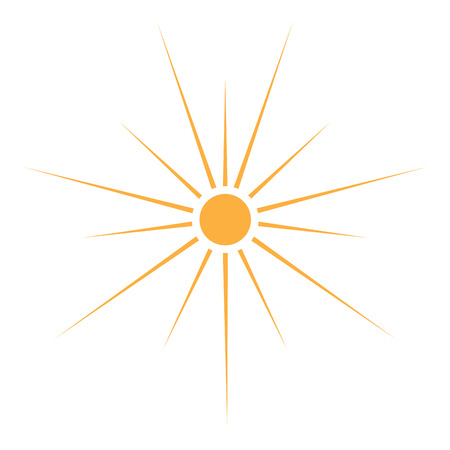 Isolated sun icon on a white background, Vector illustrationのイラスト素材