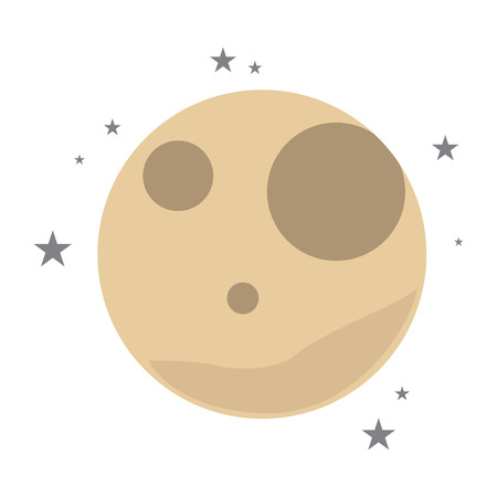 Isolated moon icon on a white background, Vector illustrationのイラスト素材