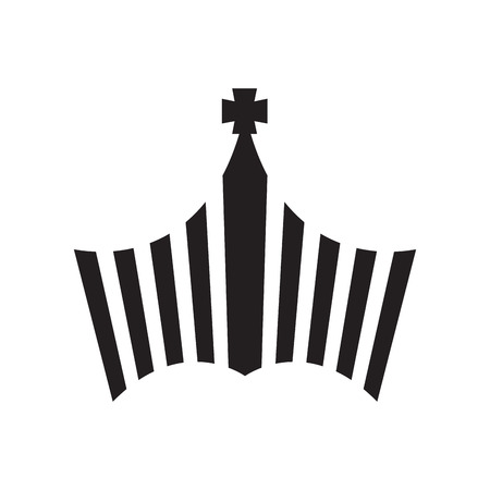 Isolated silhouette of a crown, Vector illustrationのイラスト素材
